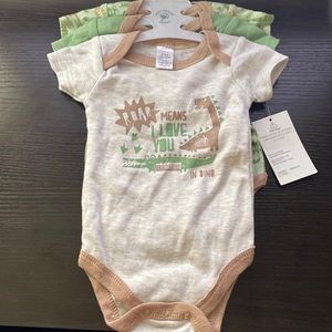 3-Pack Dinosaur Baby Bodysuits